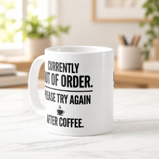 Fora de Ordem Tente Novamente Após Café Caneca Eng