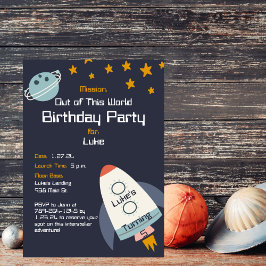 Fora deste Convite de aniversário Espacial Mundial