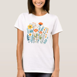 Foral de T-shirt impressa para raparigas para mulh