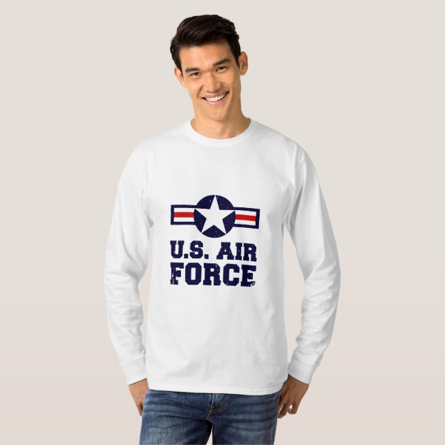 Força Aérea Militar de Camisa Masculina (Frente Completa)