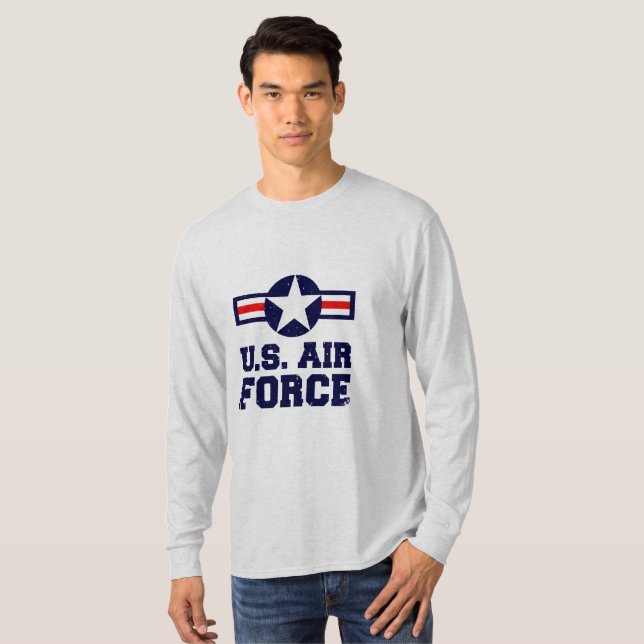 Força Aérea Militar de Camisa Masculina (Frente Completa)