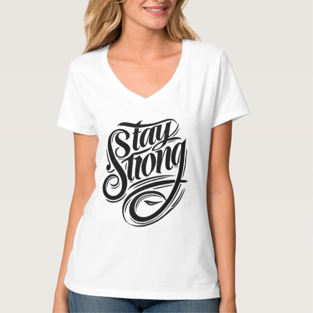 Força Começa Dentro Da Escada Forte De T-Shirt (Frente)