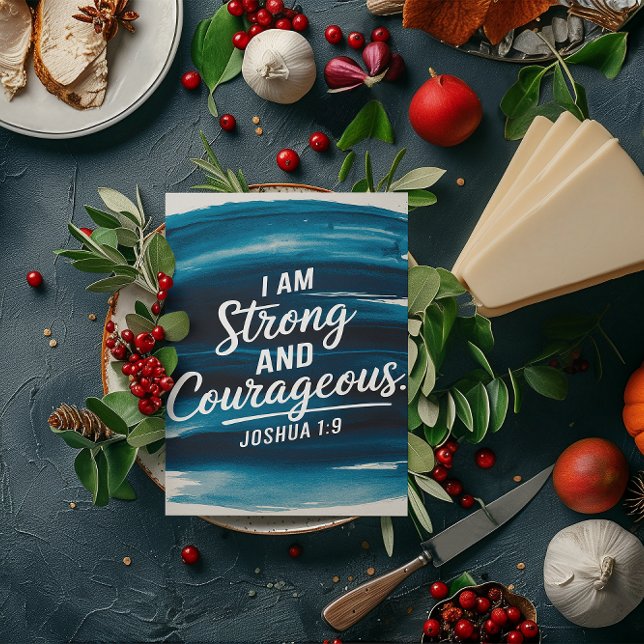 Força e coragem no cartão de afirmação do Cristo (Criador carregado)