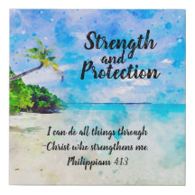 Força e proteção Philippians 4:13 Wall Art