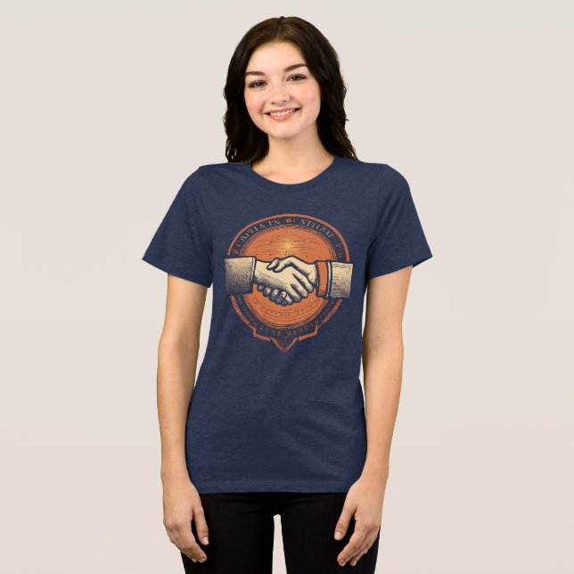 Força na Unidade - Design de Camisa T com Mãos Ama (Frente Completa)