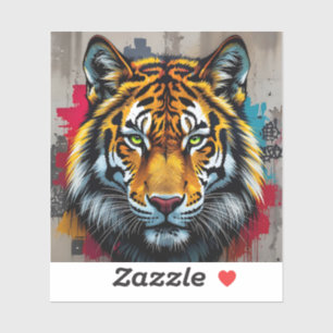 Força Silenciosa – Grafite de Tigre Adesivo Quadra
