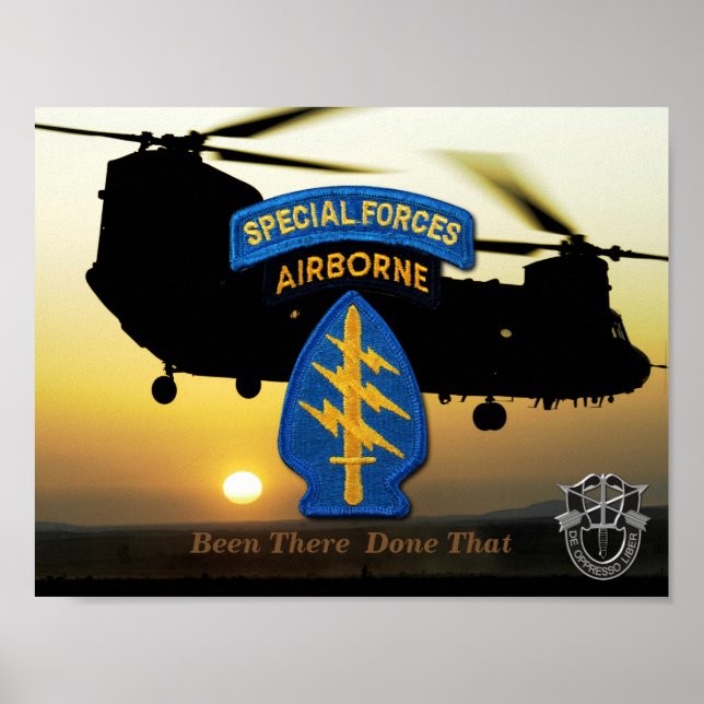 forças especiais berets verdes SFG SOF SF Poster (Frente)