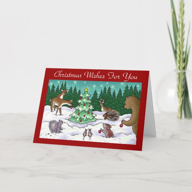 Forest Christmas - Cartão de Saudação (Frente)