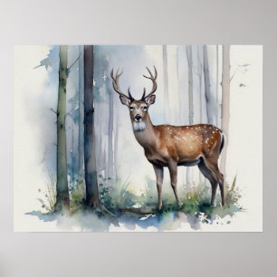 Forest Deer Poster