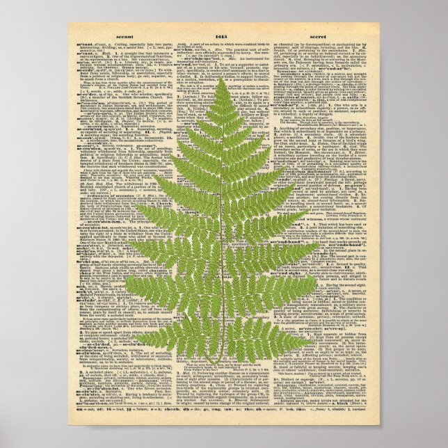 Forest Fern vintage dicionário poster (Frente)