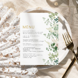 Forest Greenery Leves Menu Floral de Casamento