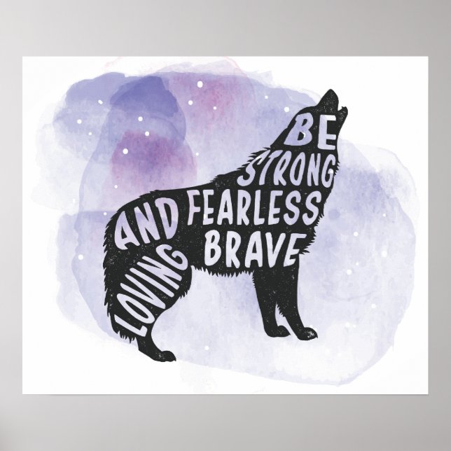 Forest Howling Wolf Art Lover Poster (Frente)