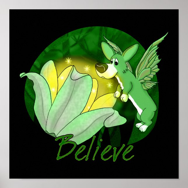 Forest Magic Corgi Poster (Frente)