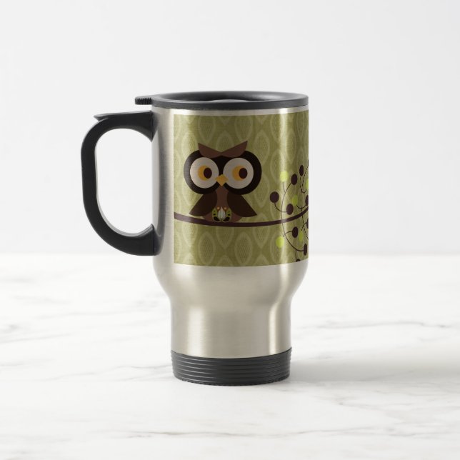 Forest Owl 15 oz. Caneca de viagem de aço inoxidáv (Esquerda)