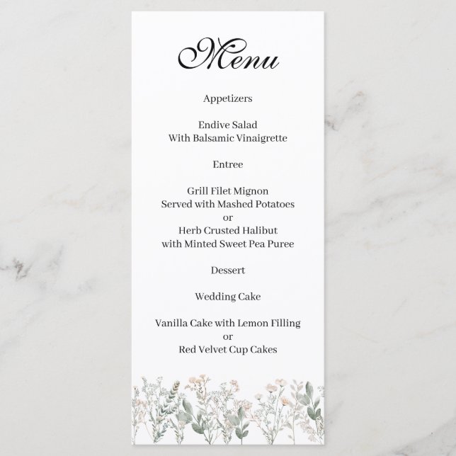 Forest Wildflowers Menu (Frente)