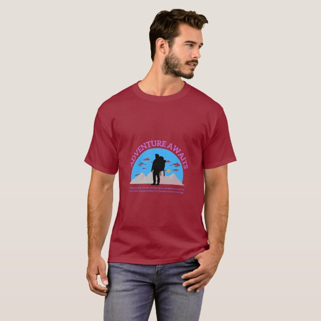 Forever Alone Adventure Awaits Basic Dark T-Shirt (Frente Completa)
