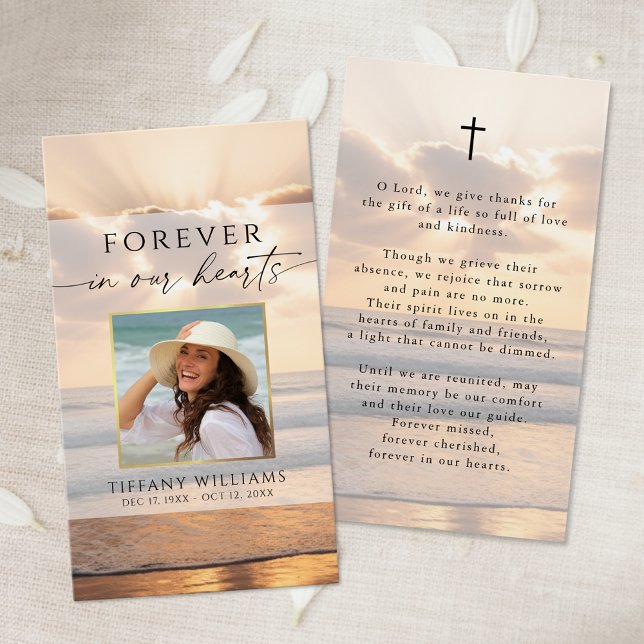 Forever Hearts Beach Sunset Photo Cross Prayer (Criador carregado)