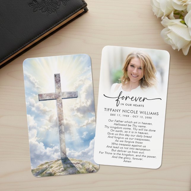 Forever in Our Hearts Christian Prayer Cards (Criador carregado)