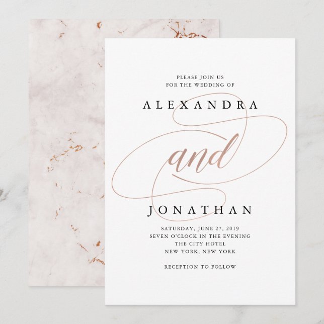 Forever Ingressou | Convite para Casamento Elegant (Frente/Verso)