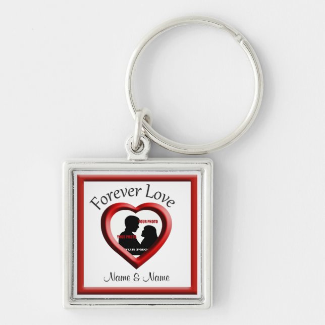 Forever Love Red Heart Premium Chaveiro (Frente)