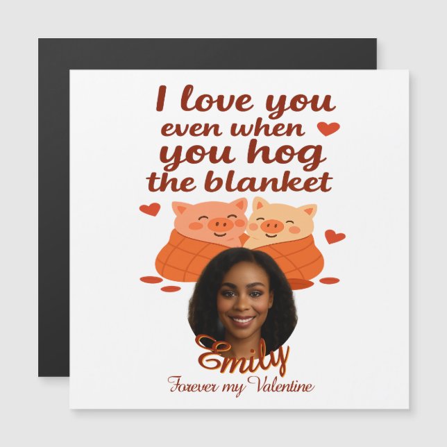 'Forever Your Valentine' personalizedMagnetic Card (Frente/Verso)