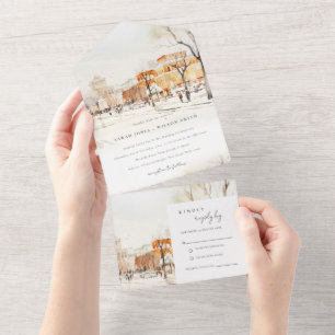 Forgo North Dakota City Scape Watercolor Casamento