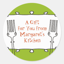 Forks retro decorativos com etiqueta de presente d