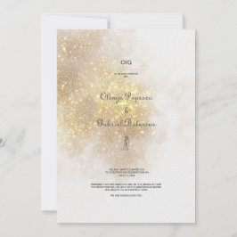 Forma Aquarela Rosa Glitter Convite De Casamento