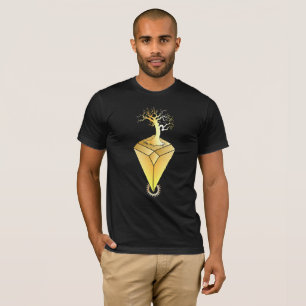 forma de diamante com uma camiseta mística de árvo