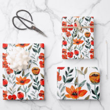 Forma Floral de Aquarela Vermelha
