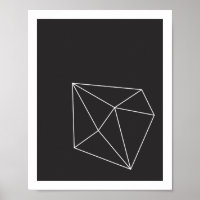 Forma Geométrica Preta e Branca Poster 1