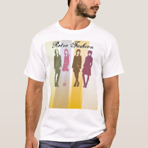 Forma retro do modelo do t-shirt
