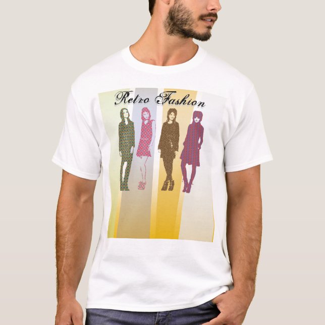 Forma retro do modelo do t-shirt (Frente)