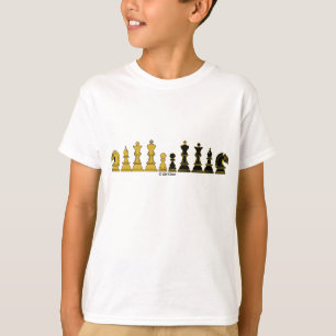 Formação da xadrez, o t-shirt do miúdo,