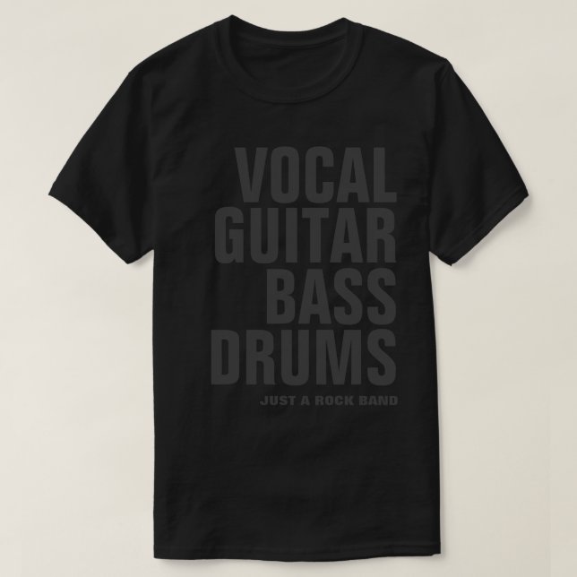 Formação de Banda de rocha Camiseta Preta (Frente do Design)