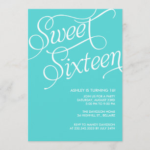 Formal Blue Sweet 16 Convites