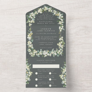 Formal Cinza Verde Snowberry + Eucalipto Casamento