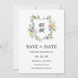 Formal Floral Monogram Crest Wedding