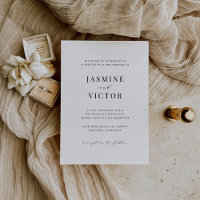 Formal Mínimo de Convite para Casamento Clássico J
