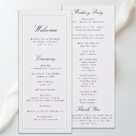 Formal Modern Classic Pearl Frame Wedding Program