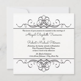 Formal Vintage Flourish - Convite para Casamento