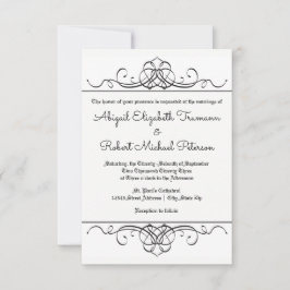 Formal Vintage Flourish - Convite para Casamento 3