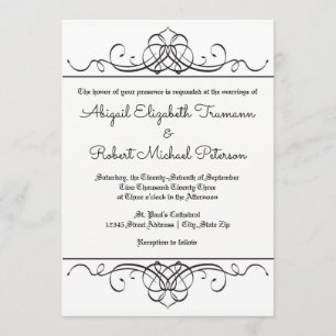 Formal Vintage Flourish - Convite para Casamento 5