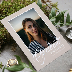 Formando Convite Moderno Editável Foto Silver