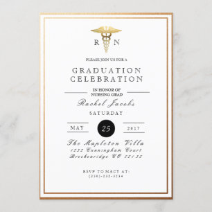 Formando de Enfermagem Chic e Formal   Convite par