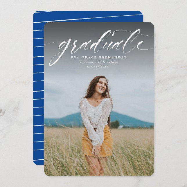 Formando de script azul um anúncio de foto (Frente/Verso)