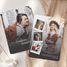 Formando Moderno de Fotos de Graduação Convite de 