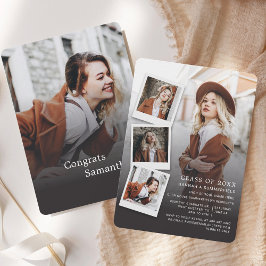 Formando Moderno de Fotos de Graduação Convite de 