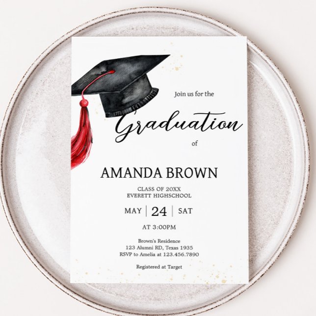 Formando O Convite Moderno De Festa de formatura (Grad Hat Graduation Party Invitation)