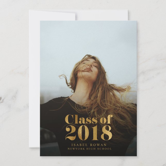 Formando ouro | Anúncio de Foto de Graduação (Frente)